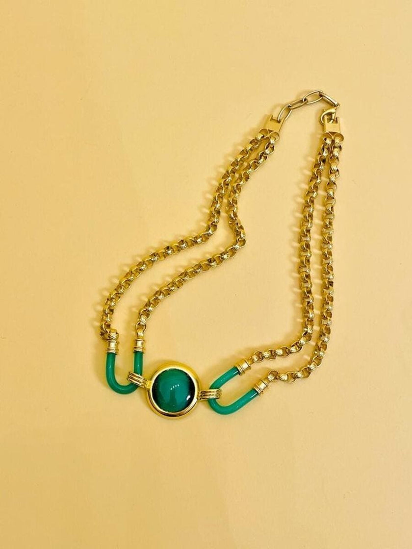 Collier in metallo e vetro 