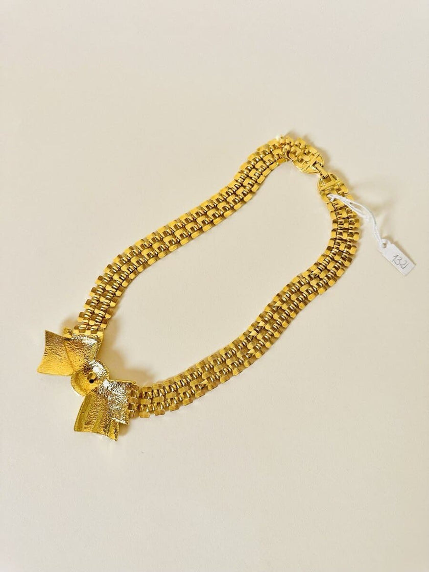 Gold-toned necklace with maxi bow