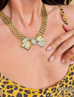 Gold-toned necklace with maxi bow