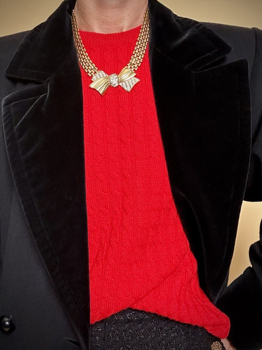 Gold-toned necklace with maxi bow