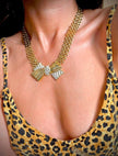 Gold-toned necklace with maxi bow