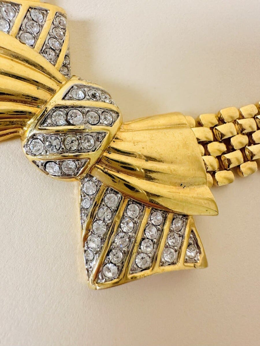 Gold-toned necklace with maxi bow