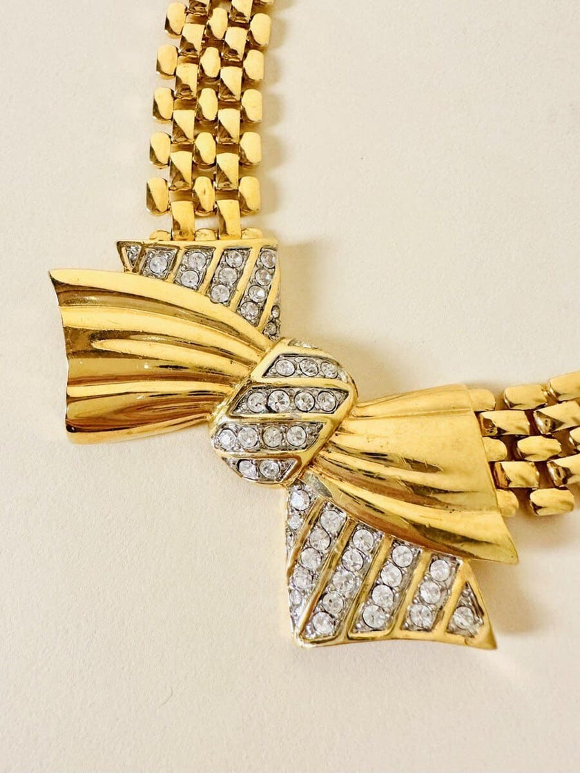 Gold-toned necklace with maxi bow