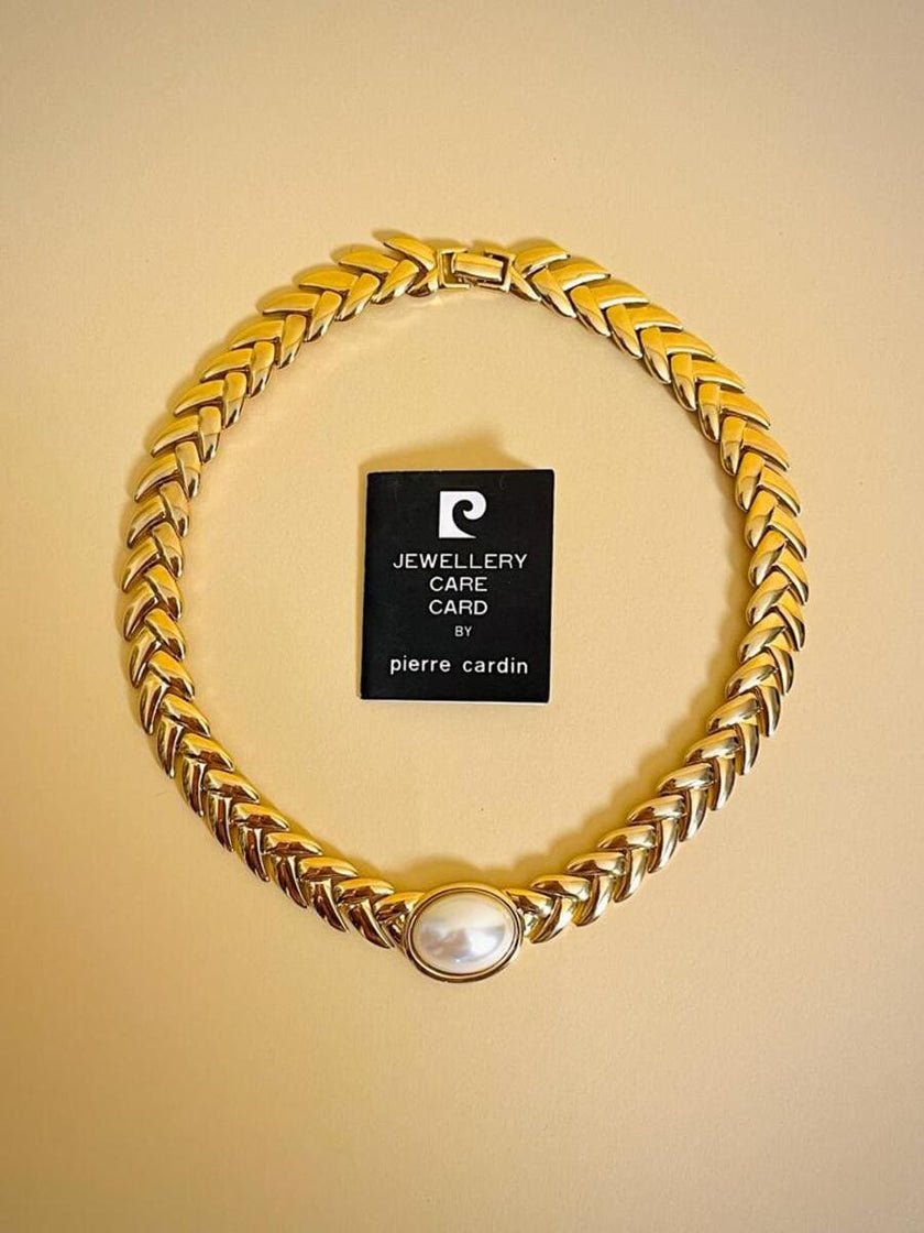 Collier oro con perla cabochon 