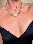 Collier oro con perla cabochon 
