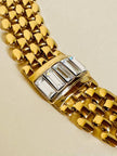 Collier in maglia metallica oro con cristalli incastonati