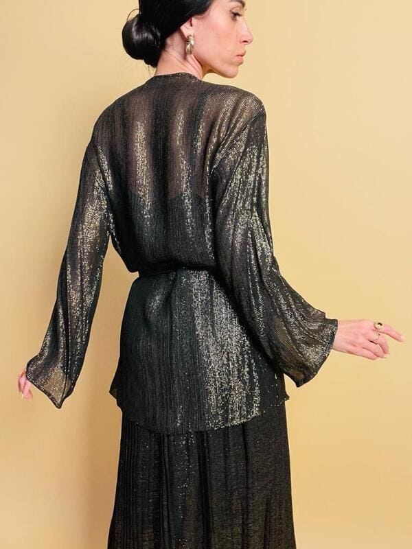 Vintage suit in seta e lurex