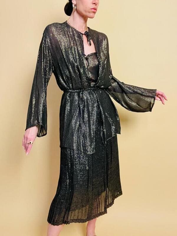 Vintage suit in seta e lurex