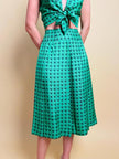 Completo sartoriale in seta verde smeraldo fantasia dadi
