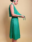 Completo sartoriale in seta verde smeraldo fantasia dadi
