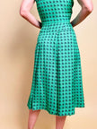 Completo sartoriale in seta verde smeraldo fantasia dadi