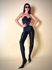 Costume intero nero con coppe preformate e dettaglio a riccio “La Perla”