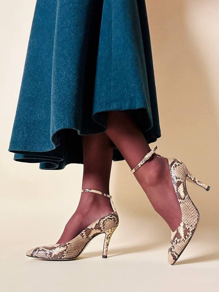 Décolleté in pitone roccia “Walter Steiger”