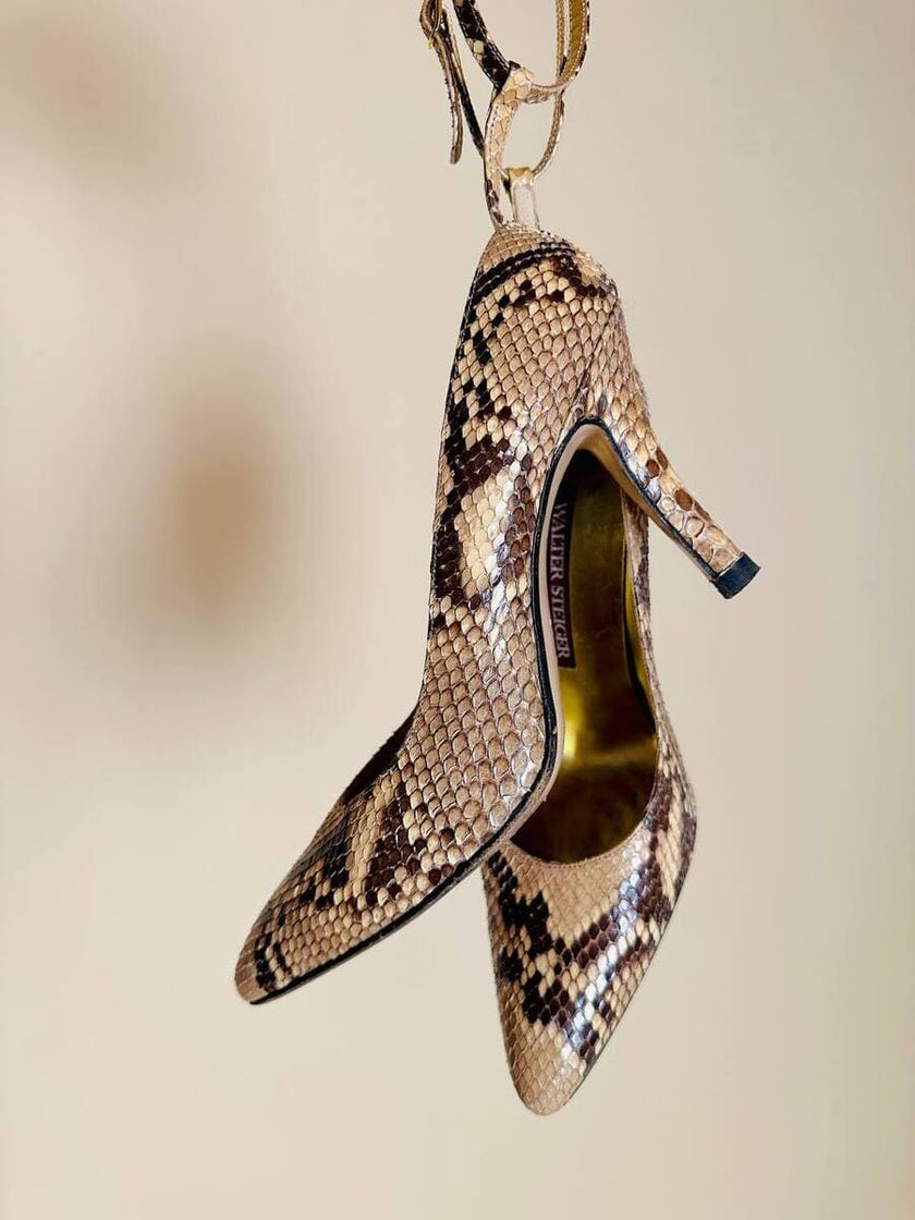 Décolleté in pitone roccia “Walter Steiger”