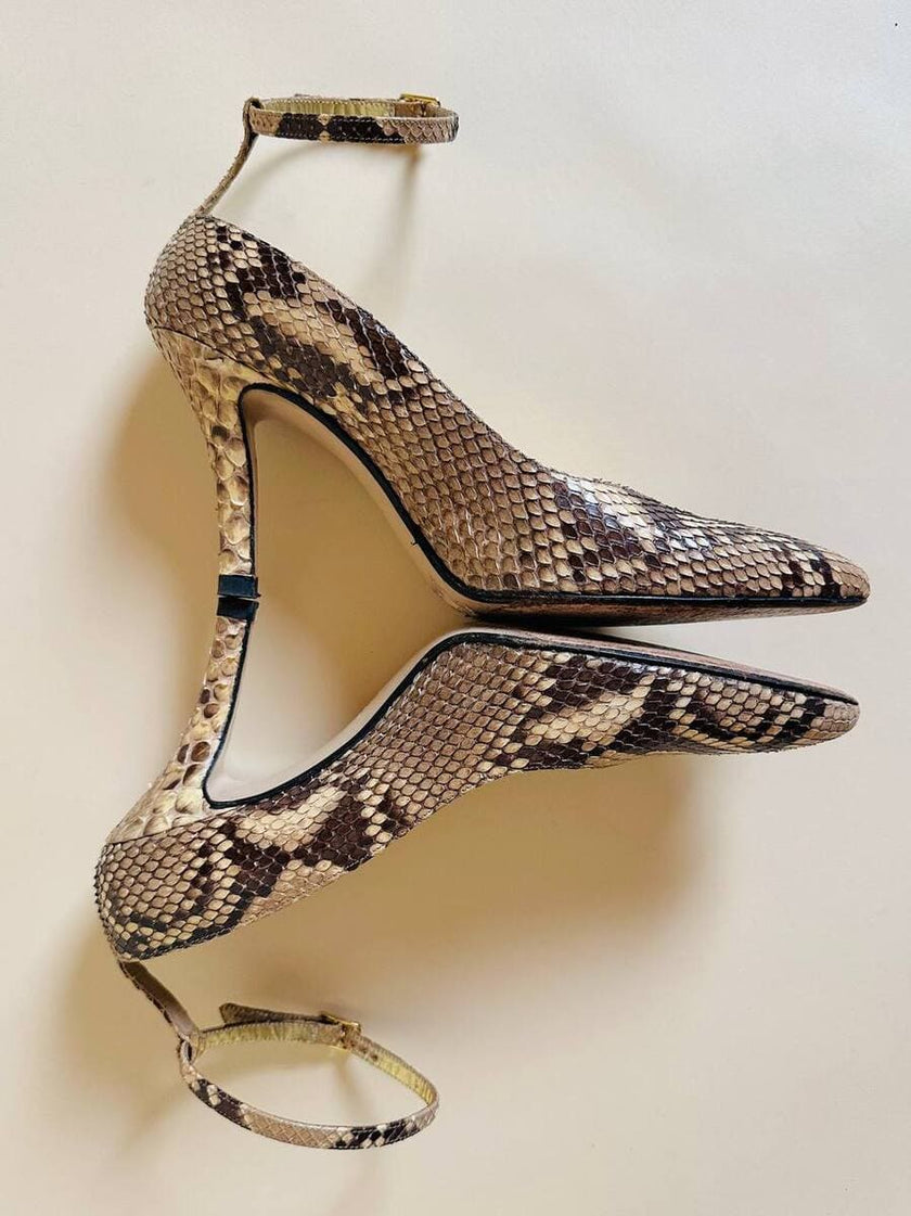 Décolleté in pitone roccia “Walter Steiger”