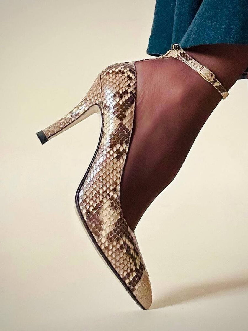 Décolleté in pitone roccia “Walter Steiger”