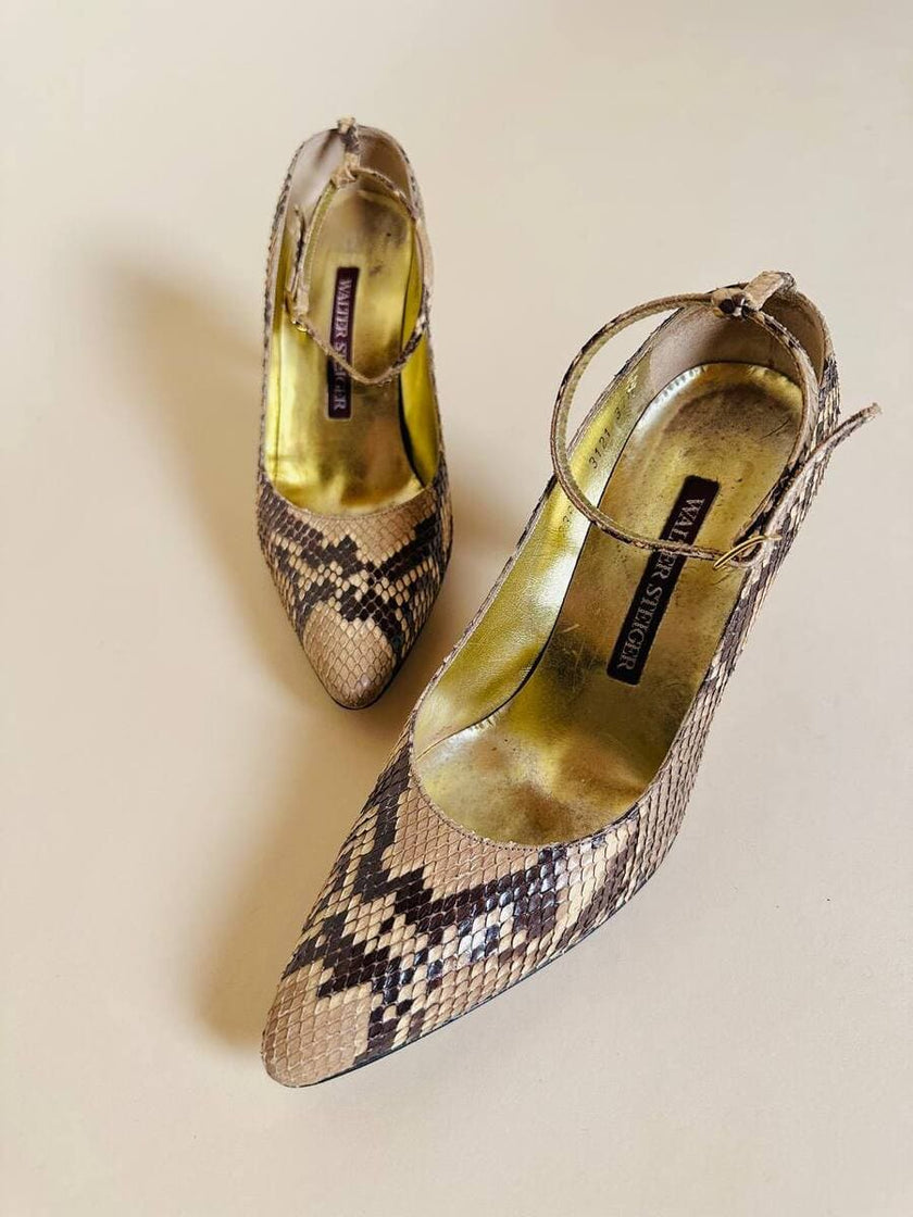 Décolleté in pitone roccia “Walter Steiger”