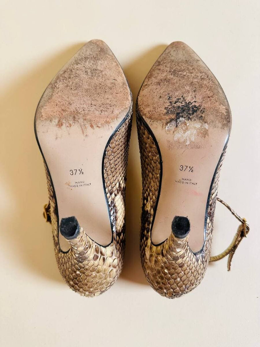 Décolleté in pitone roccia “Walter Steiger”