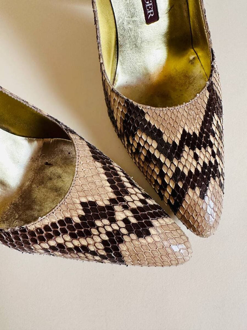 Décolleté in pitone roccia “Walter Steiger”