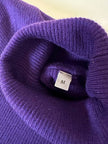 Dolcevita a costine viola in pura lana