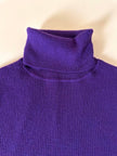 Dolcevita a costine viola in pura lana