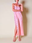 Ensemble in seta Jacquard rosa “Yves Saint Laurent”