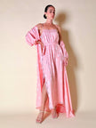 Ensemble in seta Jacquard rosa “Yves Saint Laurent”