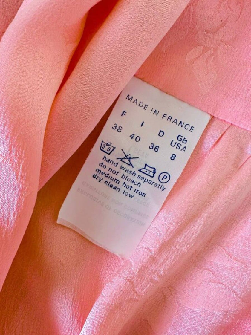 Ensemble in seta Jacquard rosa “Yves Saint Laurent”