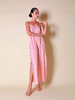 Ensemble in seta Jacquard rosa “Yves Saint Laurent”
