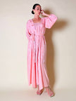 Ensemble in seta Jacquard rosa “Yves Saint Laurent”