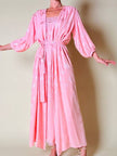 Ensemble in seta Jacquard rosa “Yves Saint Laurent”