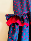 Ensemble in seta rosso e nero fantasia pois 