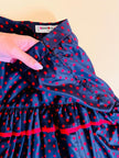 Ensemble in seta rosso e nero fantasia pois 