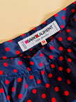 Ensemble in seta rosso e nero fantasia pois 
