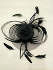 Fascinator in tulle nero e piume