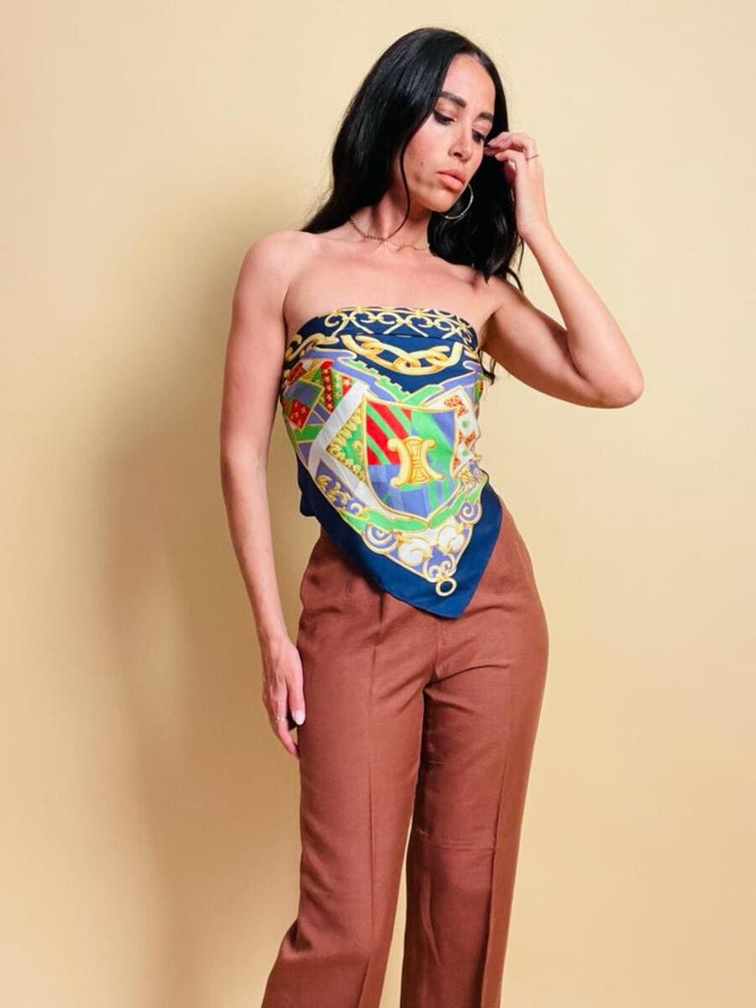 Foulard in seta fantasia araldico-barocca 