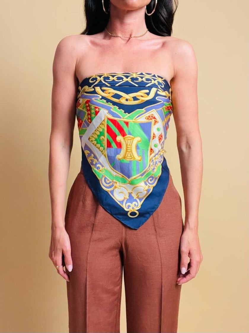 Foulard in seta fantasia araldico-barocca 