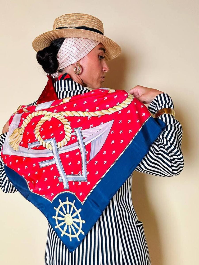 Foulard in seta fantasia marinière “Leslie Fay”