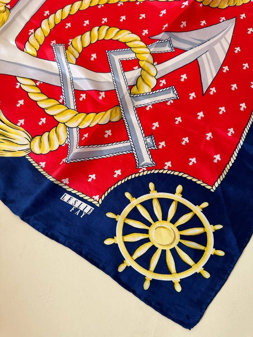 Foulard in seta fantasia marinière “Leslie Fay”