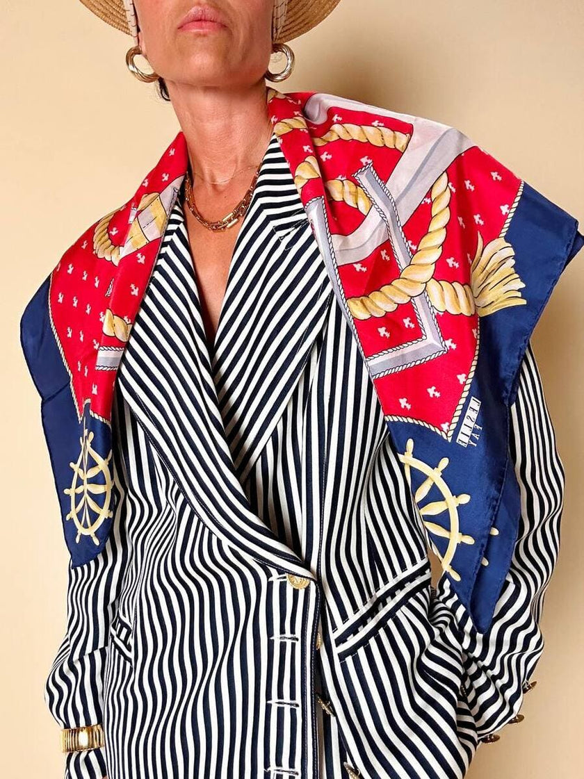 Foulard in seta fantasia marinière “Leslie Fay”