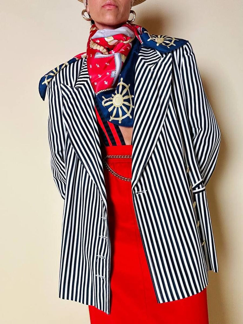 Foulard in seta fantasia marinière “Leslie Fay”