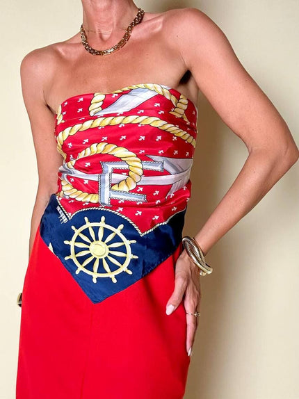 Foulard in seta fantasia marinière “Leslie Fay”