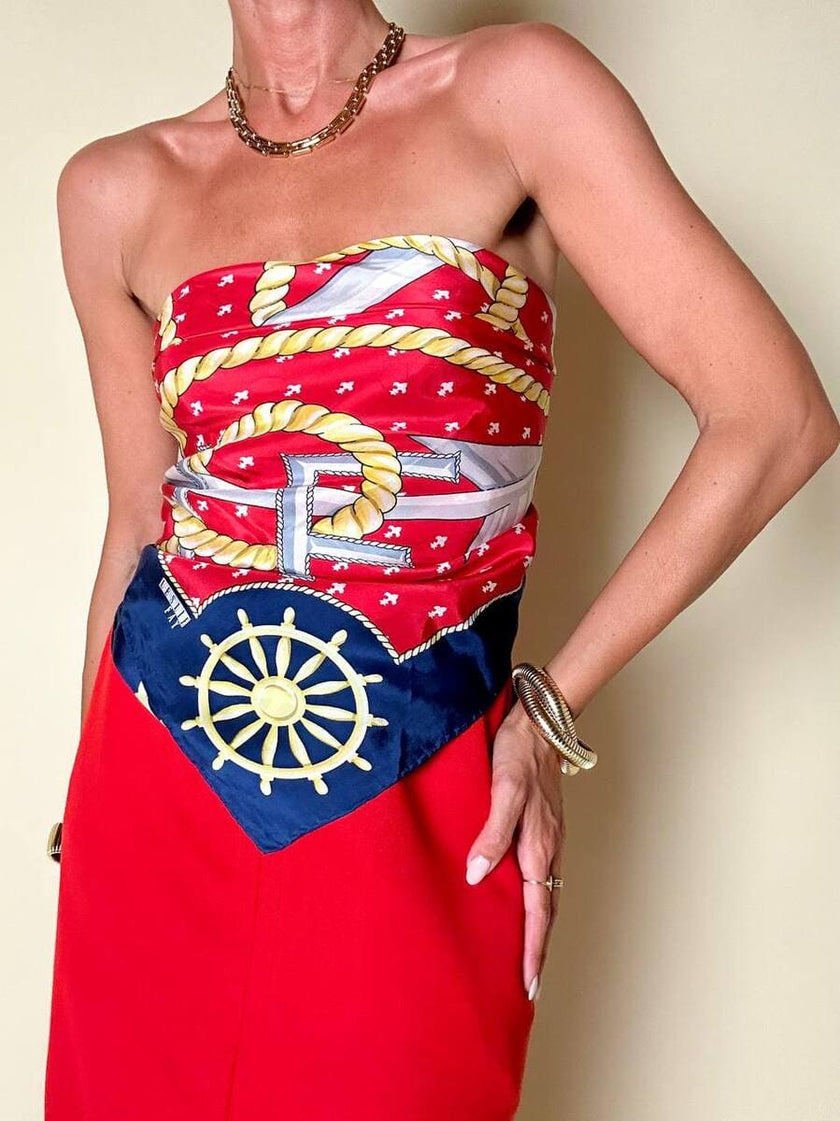 Foulard in seta fantasia marinière “Leslie Fay”