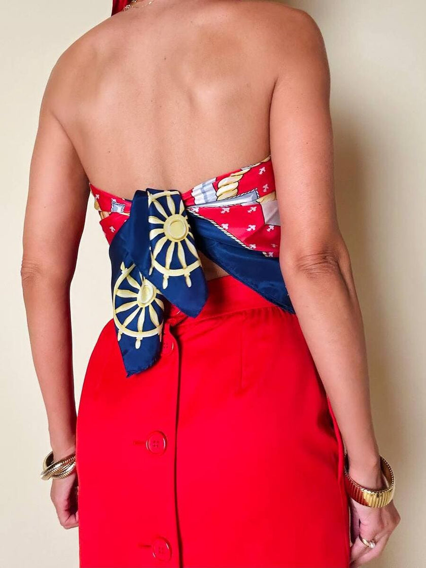 Foulard in seta fantasia marinière “Leslie Fay”