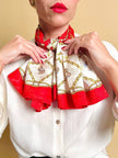 Foulard in seta Jaquard fantasia barocca con cagnolini 