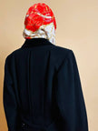 Foulard in seta Jaquard fantasia barocca con cagnolini 