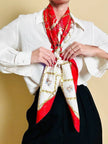Foulard in seta Jaquard fantasia barocca con cagnolini 