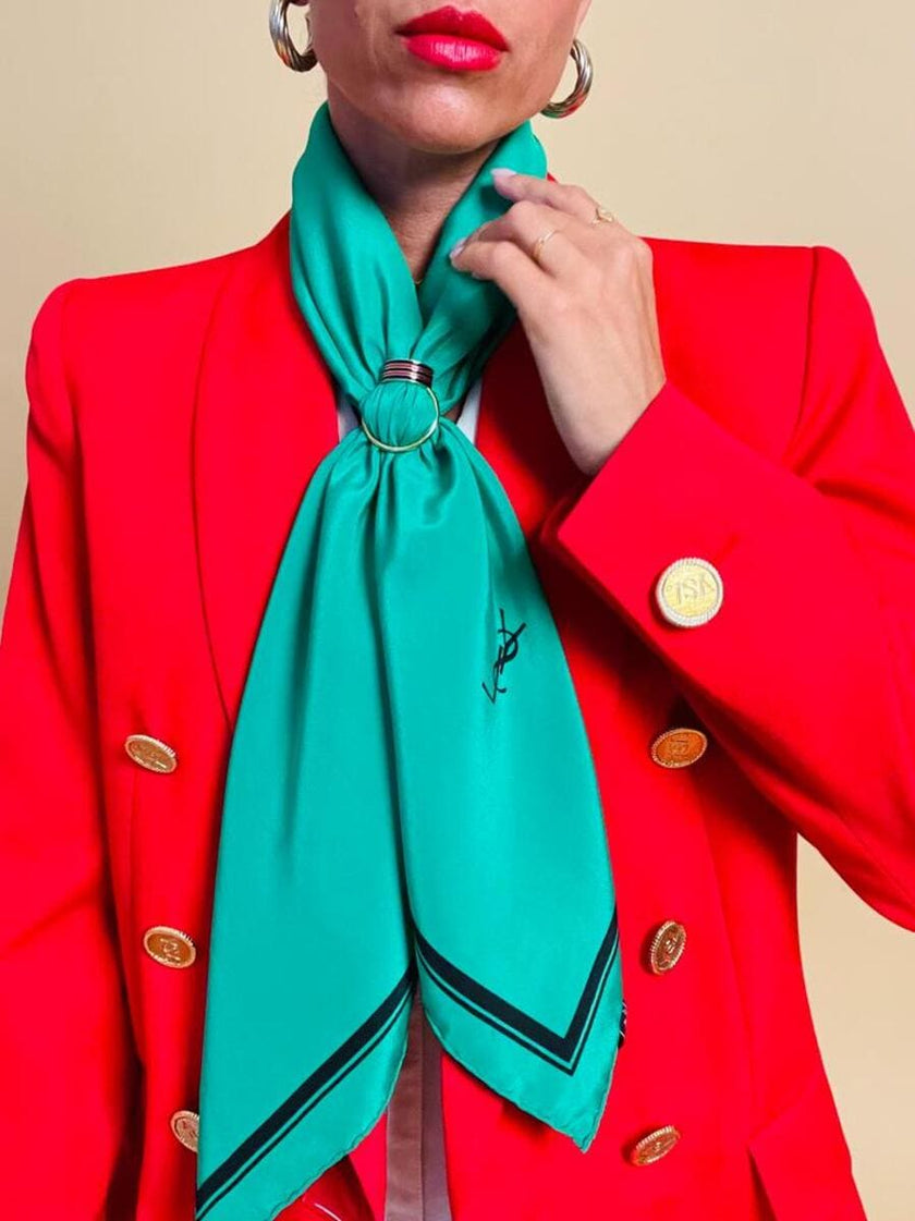Foulard in seta verde smeraldo 