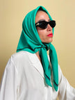 Foulard in seta verde smeraldo 