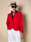 Blazer corto in cotone rosso “Yves Saint Laurent”